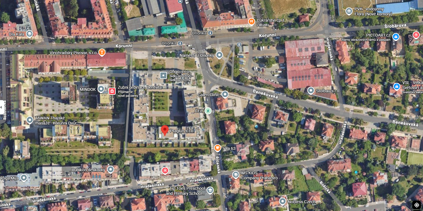 Mapa sídla společnosti